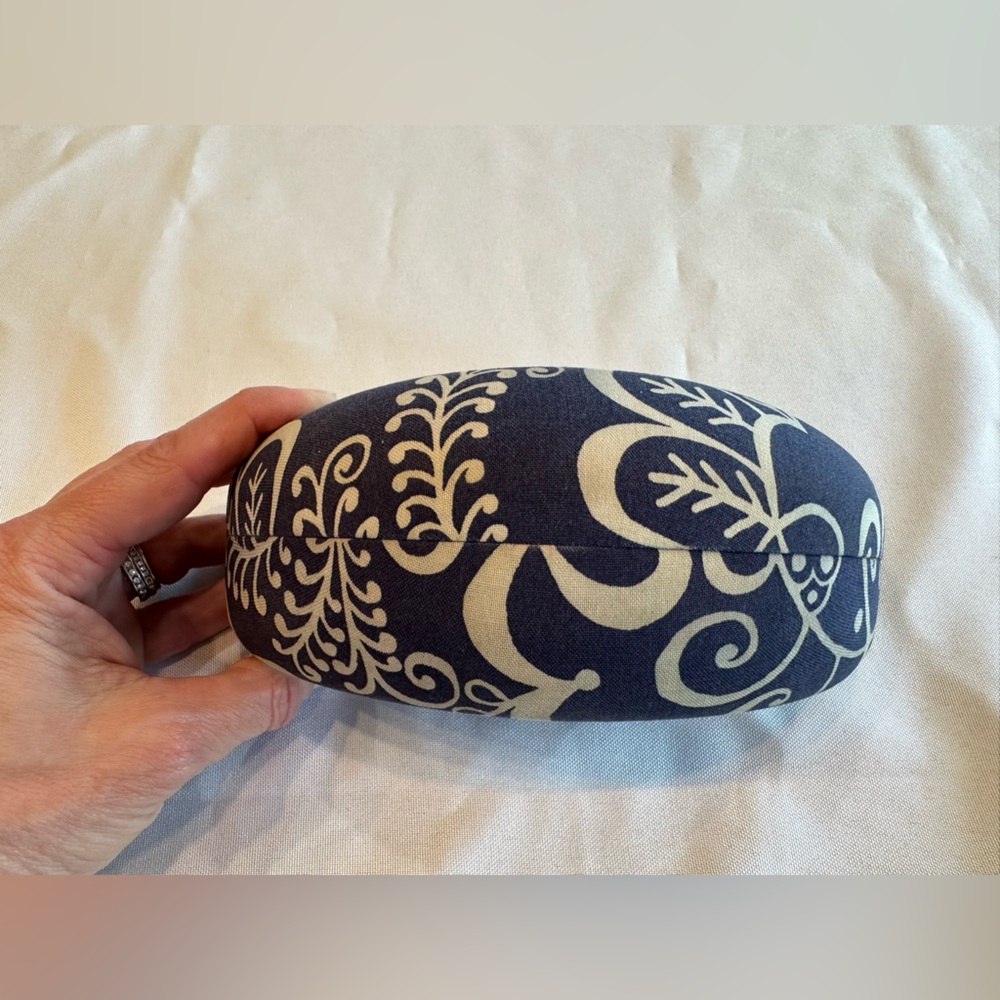 Vera Bradley Navy and Cream Patterned Sunglass Case